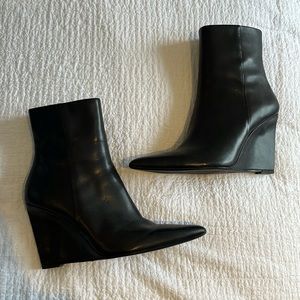 Wedge pointy booties